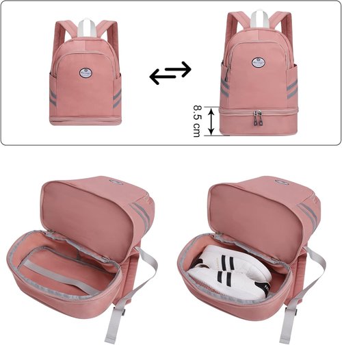 HUA ANGEL Multi-Purpose Nylon Travel Backpack - Foldable Women's Gym Pack with Shoe Compartment | 20-30L