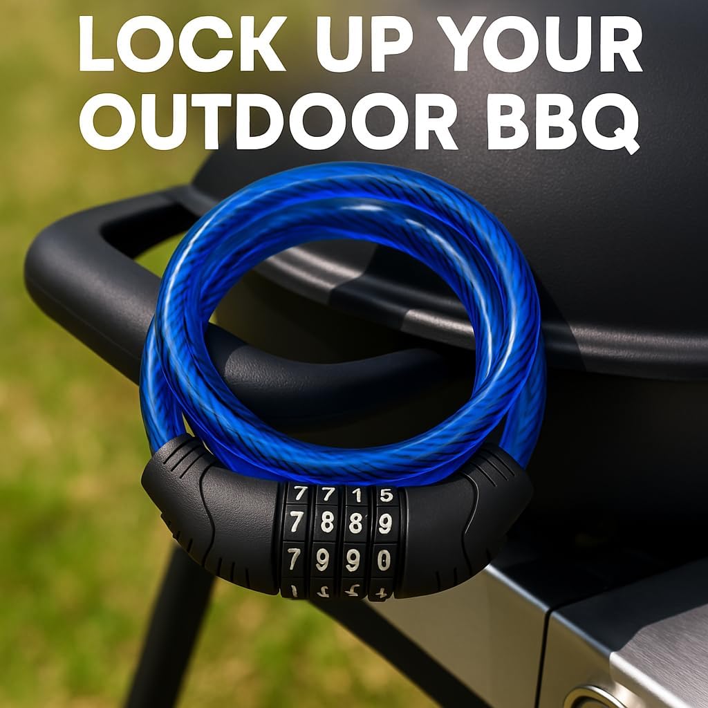 Skiennix Bike Lock Cable - 4 Ft 10mm Resettable Combination Lock for Bicycles, Scooters & Gates