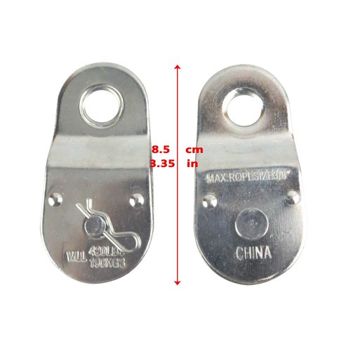 Nxtop Zinc Plated Fixed Single Pulley Fixed Eye Steel Pulley 1-1/2" (2 Pack)