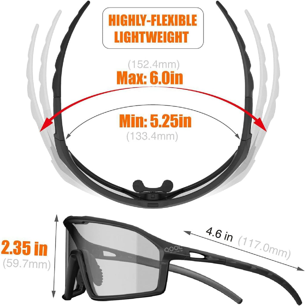 Polarized Cycling Sunglasses - Unisex Sports Eyewear for Golf, Running, MTB & Outdoor Activities