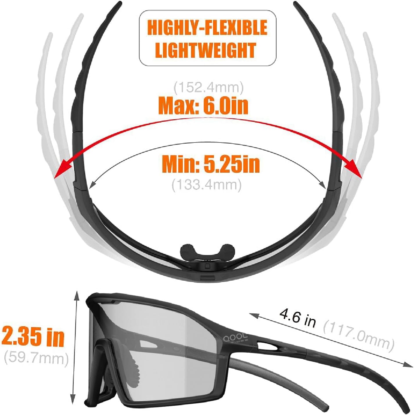 Polarized Cycling Sunglasses - Unisex Sports Eyewear for Golf, Running, MTB & Outdoor Activities