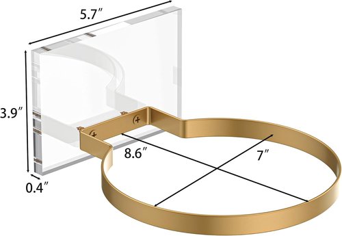 Ball Holder Wall Mount by [Brand Name] - Versatile Sports Ball Display Rack with Acrylic Base & Gold Metal Ring | Perfect for Basketball, Soccer, Football & Volleyball