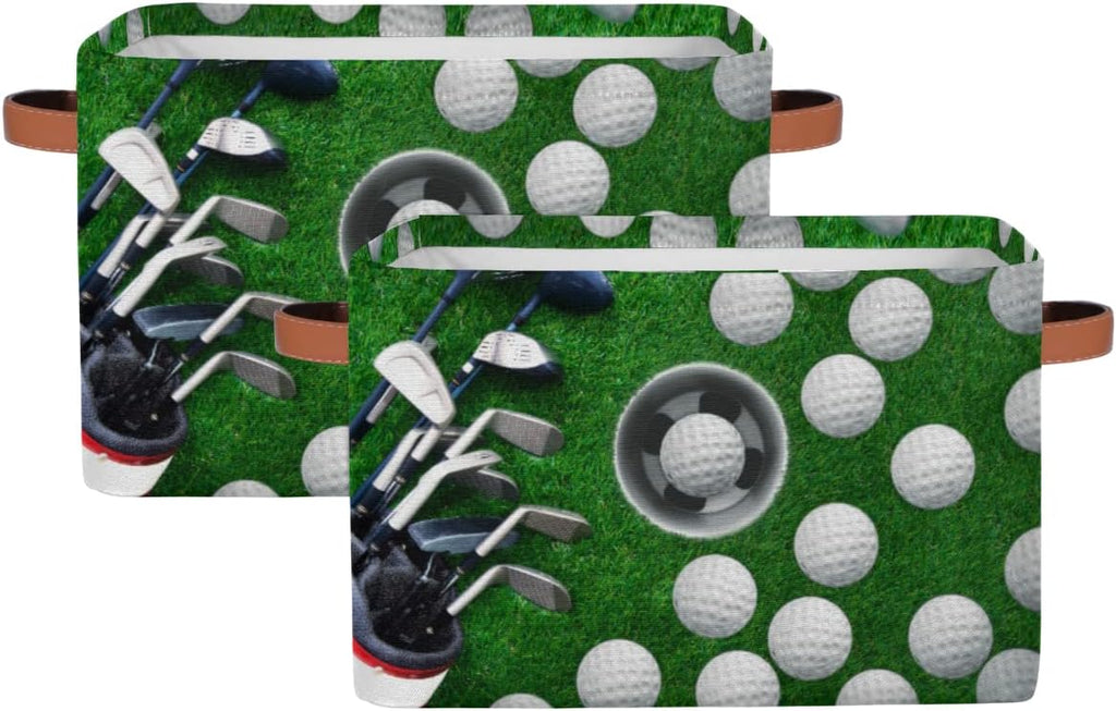 Skiennix Golf Ball Storage Basket - Foldable Fabric Organizer with Handle | Ideal for Home & Office