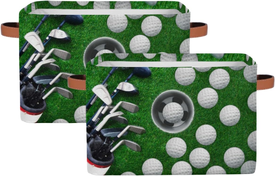 Skiennix Golf Ball Storage Basket - Foldable Fabric Organizer with Handle | Ideal for Home & Office