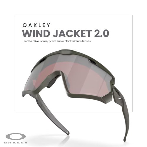 Oakley Wind Jacket 2.0 OO9418 941826 45MM Matte Olive/Prizm Snow Black Iridium Shield Sunglasses for Men+ Bundle Accessory Leash Kit, Microfiber Pouch