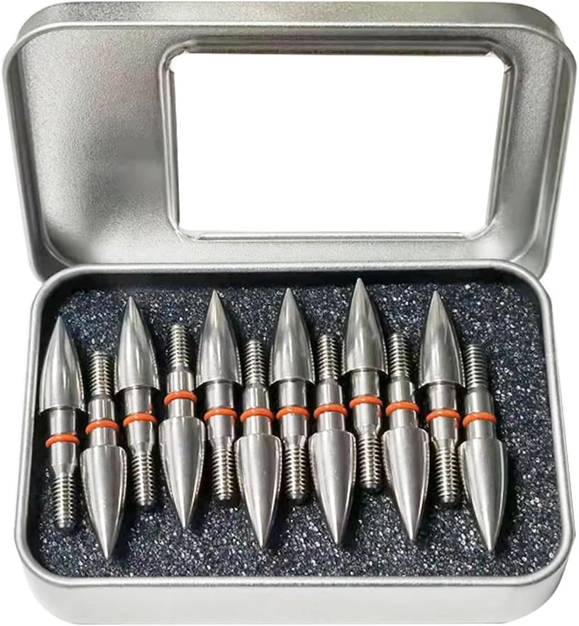Skiennix Archery Field Points - Stainless Steel Practice Tips for Recurve & Compound Bows | 100-300 Grains