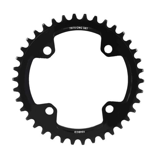 Yosoo Bike Chain Ring, Single Speed 104mm BCD Chainring, Single Chain Ring Repair Parts Mountain Bike Narrow Wide Chainring Round Shape Single Chain Ring(38T)