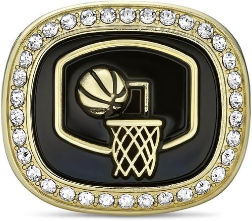 Express Medals 2026 Champion Basketball Trophy Ring - Sizes 6 to 11 with Award Display Stand