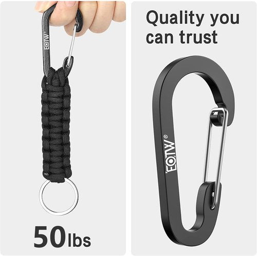 EOTW Carabiner Keychain - Durable Paracord Clip for Camping, Hiking & Fishing | Compact Organizer