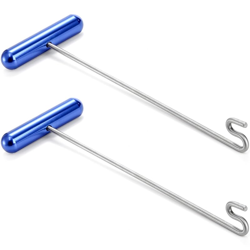 Elsjoy 2 Pack Fishing Hook Remover, 12" Fish Dehooker Tool Saltwater Fish Hook Remover, Shark Hook Removal Tool for Quick Removal