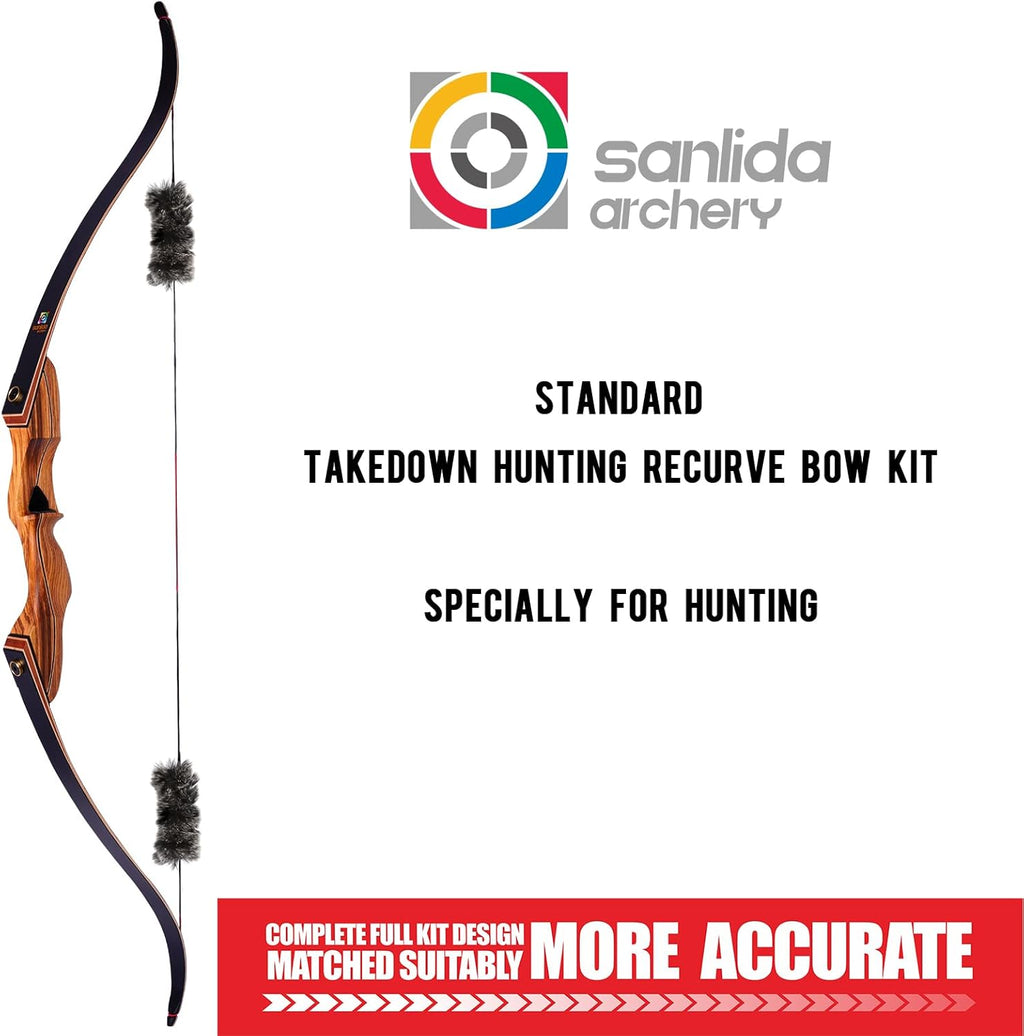 Sanlida Eagle X9 Recurve Bow Set - 58" Takedown Bow for Adults | 25-60 Lbs, Ideal for Outdoor Practice