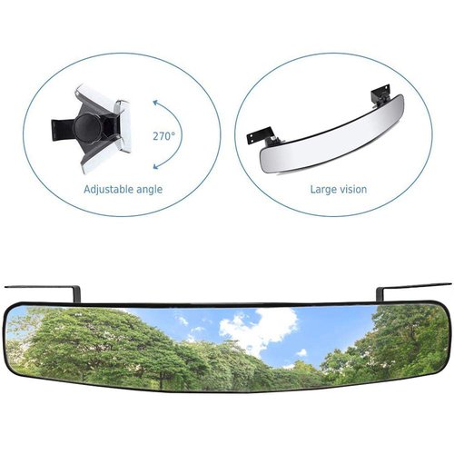 WLOOD 16.5" Golf Cart Non-destructive Rear View Mirror Fits for EZGO, Yamaha, Club Car