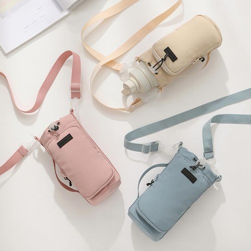 SEPWIK Water Bottle Carrier Bag with Phone Pocket 40oz Water Bottle Holder Pouch with Adjustable Strap for Walking Hiking Camping Gym Scandihome Series