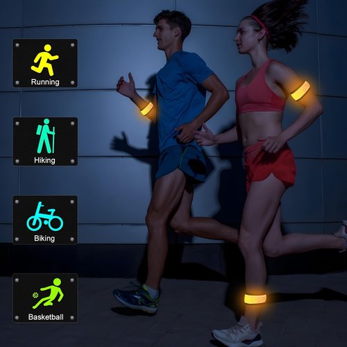 Esontstyle LED Light Up Slap Bracelets - Pack of 6 for Night Safety | Ideal for Cycling, Running, and Outdoor Sports