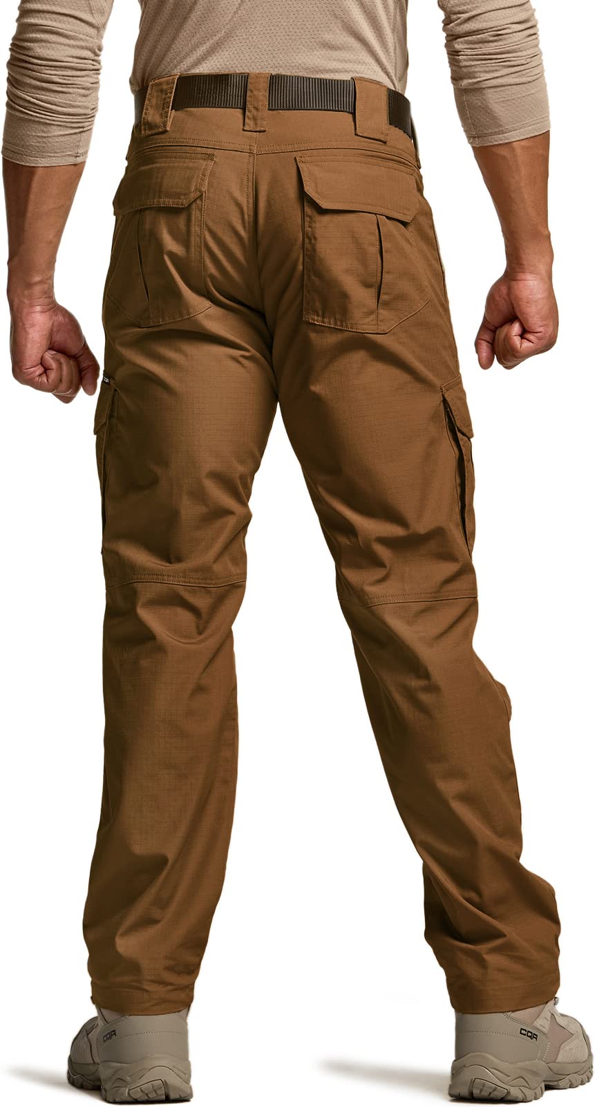 CQR Men's Tactical Pants, Water Resistant Ripstop Cargo Pants, Lightweight EDC Work Hiking Pants, Outdoor Apparel, Duratex Mag Pocket Copper Brown, 28W x 30L