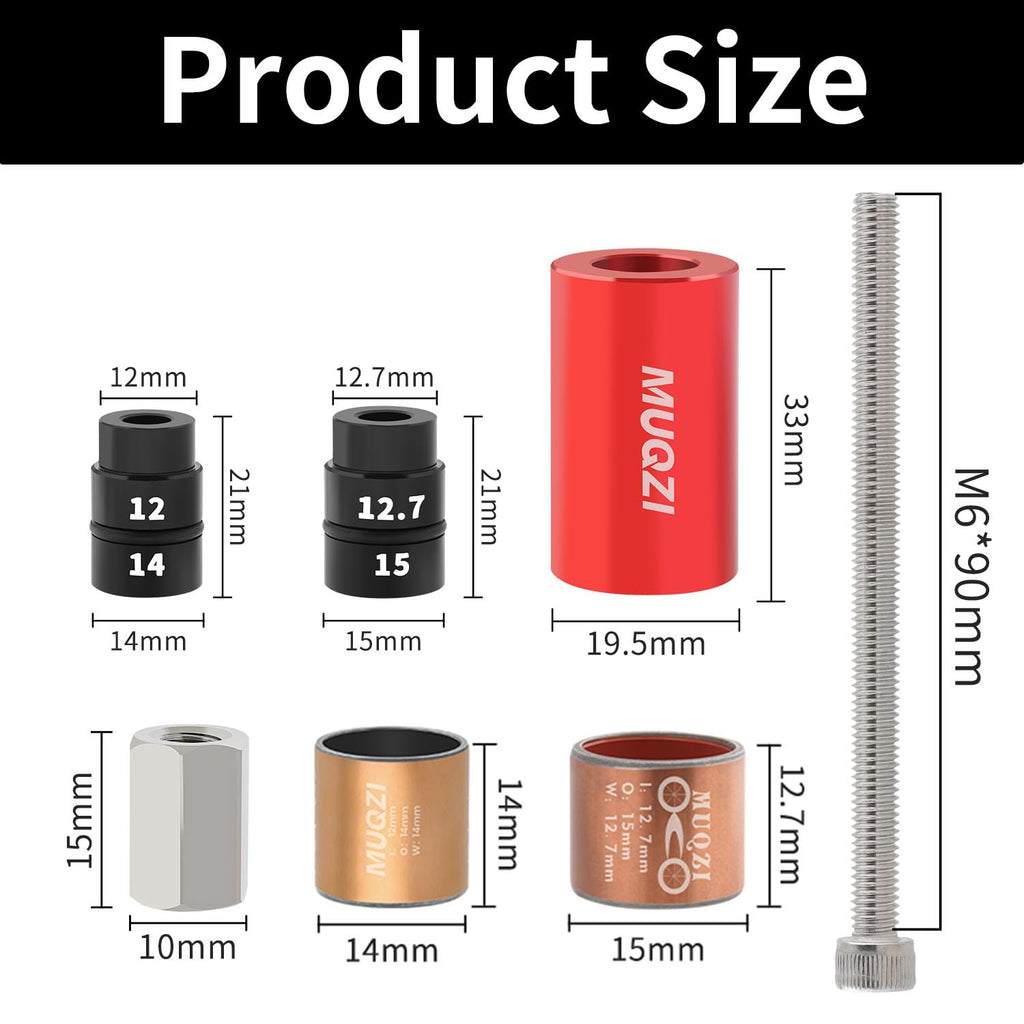 YUTUING Rear Shock Bearing Bushing Tool Kit, MTB Rear Shock Bearing Bushing Replacement Installation and Removal Tool for Mountain Road Bicycles Rockshox Fox, Black