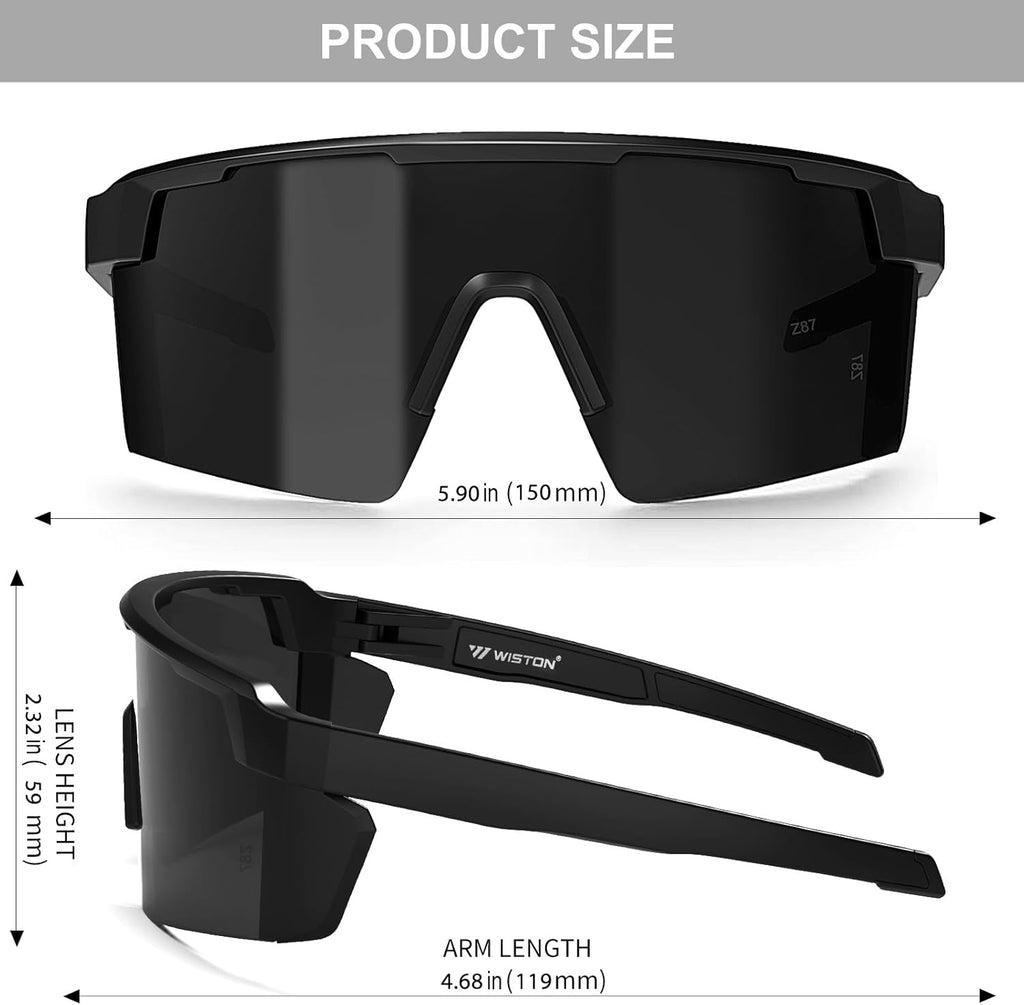 WISTON XL Z87 Sunglasses - Ultralight TR90 UV400 Protection for Men & Women | Perfect for Wide Heads