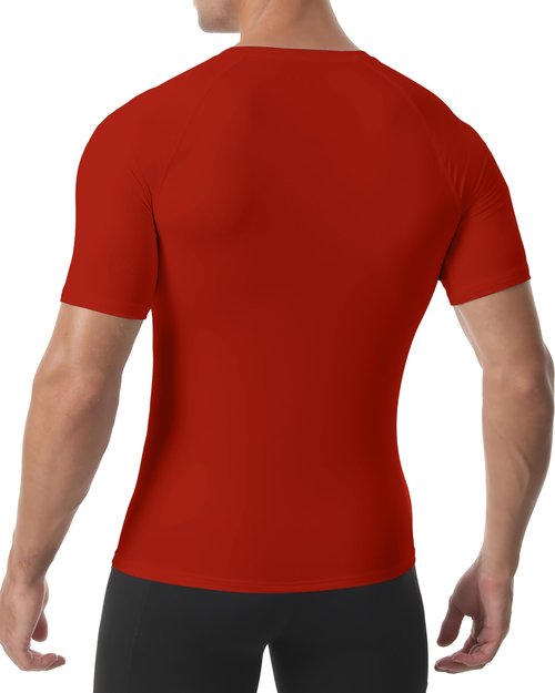 Roadbox Mens Compression Shirt Short Sleeve, 3 Pack Cool Dry Workout Base Layer Undershirts, Athletic T-Shirt for Gym Sports