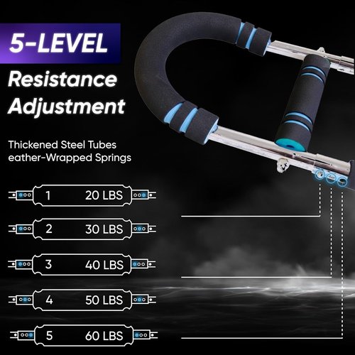 FORCENA Twister Arm Trainer 20-60 lbs - Chest Workout Equipment, Forearm Strengthener - Adjustable Resistance, Home Workout Equipment with Video Program, 21 Day Challenge, Resistance Band & Carry Bag