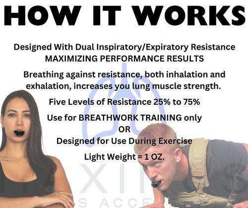 Maximus Lung Trainer Device | VO2 Max Trainer for Endurance Training, Breathing Exercise & Lung Capacity, Portable Resistance Exerciser for Supporting Fitness & Oxygen