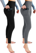 Leafigure High Waisted Leggings with Pockets - Soft Yoga & Gym Wear | 2 Pack Set