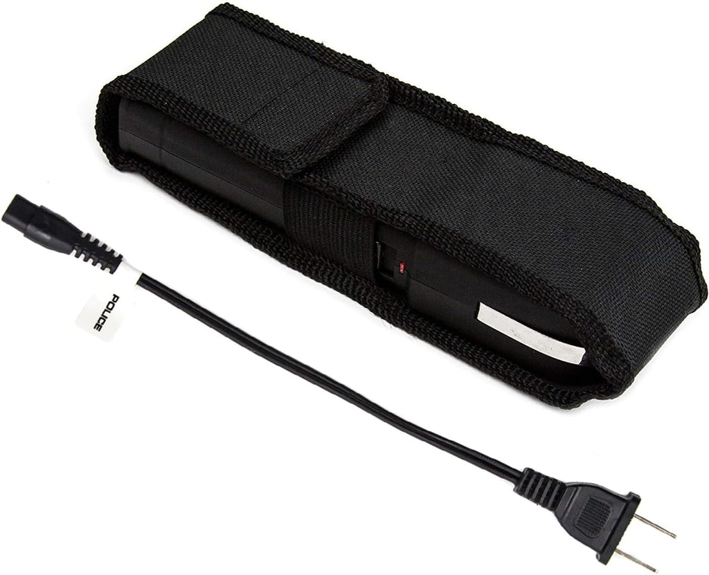 POLICE Stun Gun 928 - High Voltage Rechargeable Self Defense Tool with LED Flashlight - Compact & Heavy Duty - Black