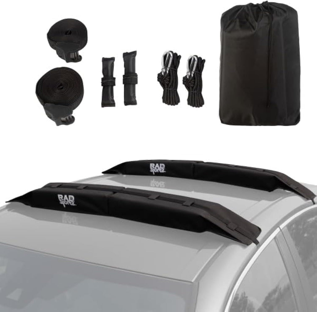 RAD Sportz Kayak Roof Rack - Universal Quick Loop Straps & Protective Pads - Fits Canoe, SUP, Surfboard