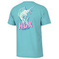 HUK Mens Fishing Graphic Tee, Performance Short Sleeve, Quick-Dry, Sail Bones - Marine Blue, XXX-Large