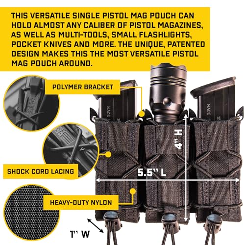 High Speed Gear Triple Pistol Taco MOLLE Mag Pouch Black - Tactical Magazine Holder