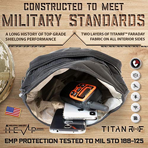 Military-Grade Faraday Pouch with MOLLE Webbing Signal Blocker for Devices