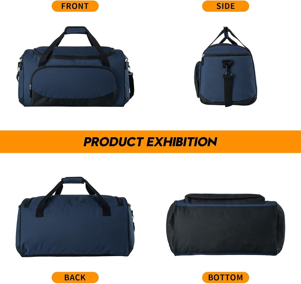 Uarition Gym Duffle Bag - 55L Navy Blue Heavy Duty Sports & Travel Gear Bag for Men