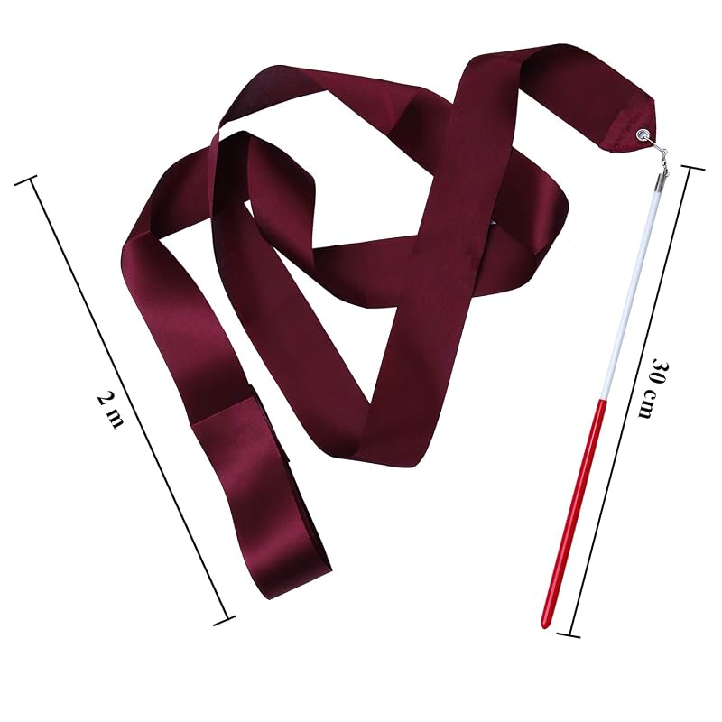 Aneco 24-Piece Dance Ribbons Streamers for Rhythmic Gymnastics - Colorful Silk Ribbon Wands (Variation: Small)