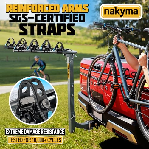 BJOSSTY Grey 4-Bike Hitch Mount Rack for Car SUV Truck 240 lbs Heavy Duty