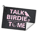 rofiowa Talk Birdie to Me Polyester and Cotton Blend Printed Golf Towel, Funny Pink Golf Accessories for Women, Golf Gift for Golf Fan Her, Golf Lover Birthday Gift, Black 3, OGT043