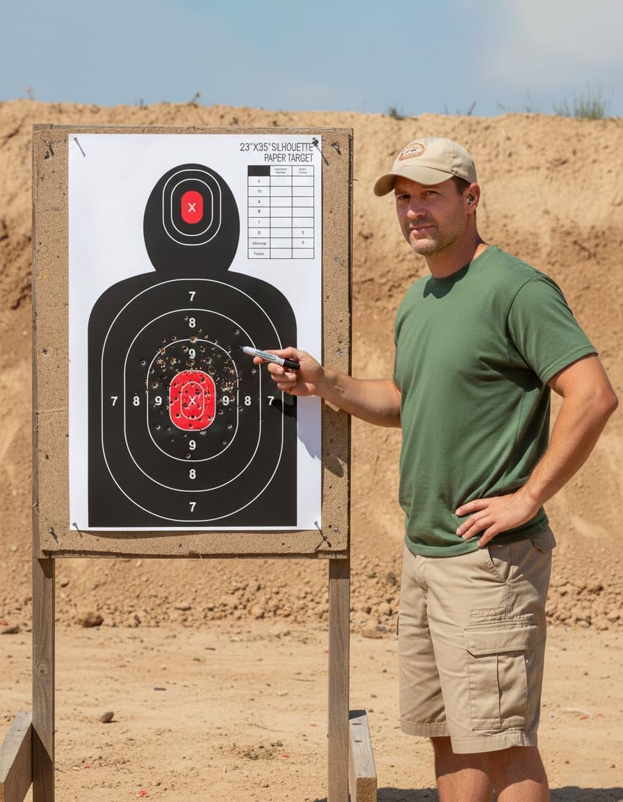 Regine Switzerland Shooting Targets - 23x35 Inch Paper Silhouette for Indoor/Outdoor Use | Compatible with Handguns, Rifles, Airguns