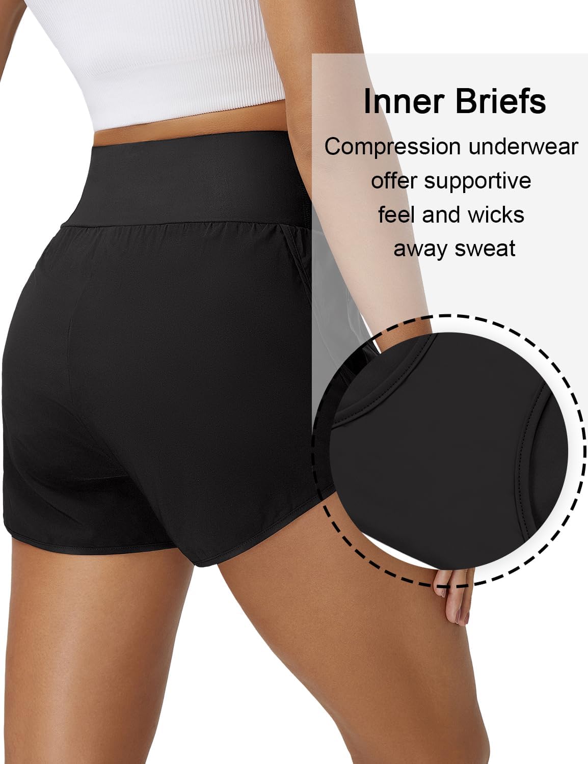 BMJL Women's Athletic Shorts - High Waisted Quick Dry Running Shorts with Pockets | 2.5" Length