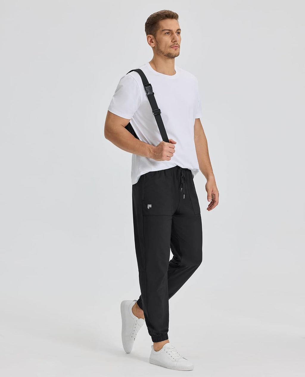 Skiennix Men's Casual Tapered Joggers - Lightweight Quick-Dry Athletic Pants with Zipper Pockets