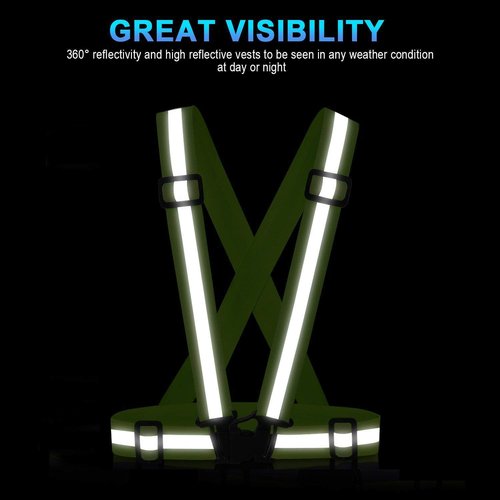 SAWNZC Reflective Vest Running Gear, 2Pack High Visible Safety VES for Cycling Jogging Running Walking, Adjustable for Men Women Kids