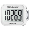 NESKLA 3D Pedometer for Walking, Simple Step Counter with Large Digital Display, Step Tracker with Removable Clip Lanyard, Accurately Track Steps for Men Women Kids Adults Seniors-White