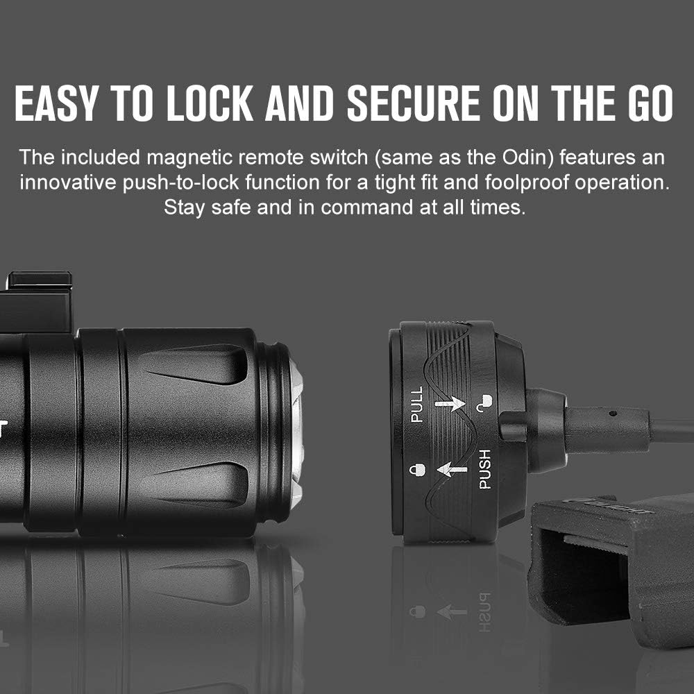 OLIGHT Odin Mini Weaponlight - 1250 Lumens Ultra Compact Rechargeable with Remote Switch | Mlok Mount Included