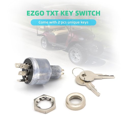 Golf Cart Ignition Switch and Starter Switch Key Fits EZGO (1981-up) TXT Gas/Electric with Lights OEM# 33639G01 33639-G01