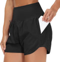 The Gym People Women's High Waist Running Shorts - Athletic Workout Shorts with Liner & Zip Pockets
