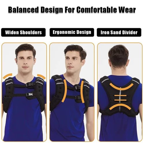Weighted Vest for Men Women, 12 16 20 25 30 Lbs Weights Included, Workout Equipment Strength Training Weight Vest for Training Workout, Jogging, Cardio, Walking