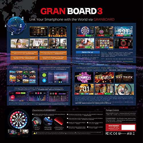 GranBoard 3s LED Bluetooth Dartboard with App Control & Darts Set