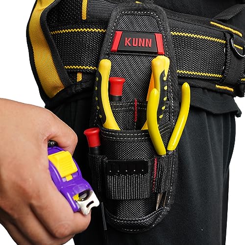 Small Electrician Tool Pouch with Multiple Pockets for Tool Belt - Red 1 Pack