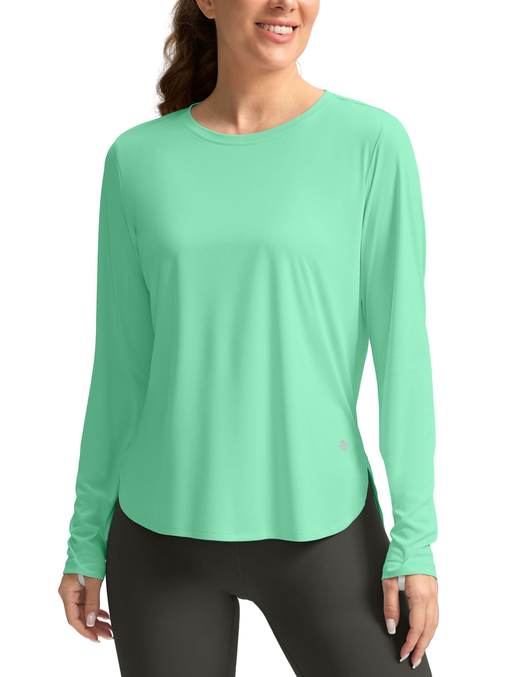 Women's Sun Shirts UPF 50+ Long Sleeve UV Protection Shirt Lightweight Quick Dry Workout Hiking Tops for Women(Green,S)