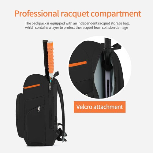 JYColofex tennis bag, tennis backpack, can accommodate 2 rackets, with shoe compartment, waterproof for both men and women, can be used to hold tennis and badminton rackets.