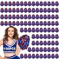 Cheerleading Pom Poms Bulk - Metallic Foil 100pcs with Handles - Red & Blue