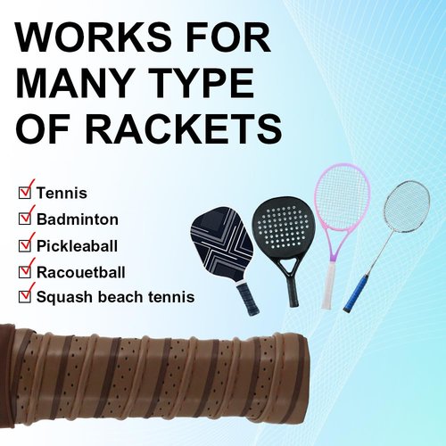 PINMEI Pickleball Grip Tape 3pcs Overgrip Pickleball Paddle Grip Tape with Raised Ridge Replacement Grip Wrap Accessory for Pickleball Paddle Handle (Brown Blue and Green)