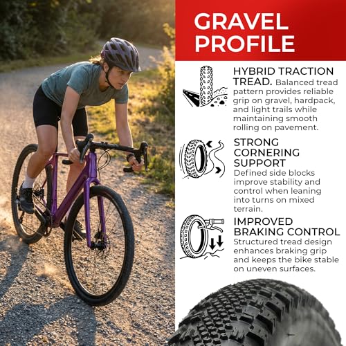 Black 700x38c Gravel Bike Tires Foldable Anti-Puncture 40-622 Set